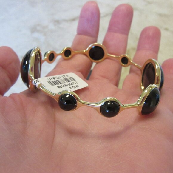 Ippolita Lollipop 18K Yellow Gold 9-Station Onyx Cabochon Bracelet MSRP $3,895 - Picture 3 of 16